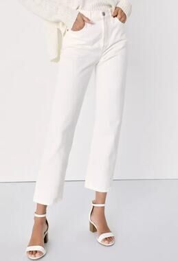 Levi’s Premium Wedgie Straight Jeans Size 24 NWT White Denim Minimalist